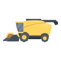 Summer combine harvester icon cartoon vector. Farm rural vehicle