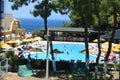 Summer hot air swimming pool view Royalty Free Stock Photo