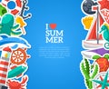 Summer concept with flat icons. Vector