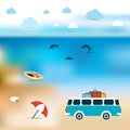 Summer concept. Ocean bluer beach background.