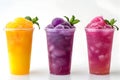 Summer concept - selection of colorful slushies Royalty Free Stock Photo