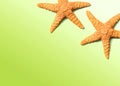 Summer concept with starfish overhead view Royalty Free Stock Photo