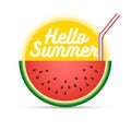 Summer Concept Sun and Watermelon Royalty Free Stock Photo
