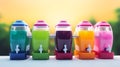 summer cool slush or smoothie iced fruit juice dispenser machine for refreshing