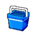 summer cooler box game pixel art vector illustration
