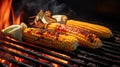 summer corn on grill Royalty Free Stock Photo