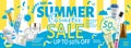 Summer cosmetic sale banner ads Royalty Free Stock Photo