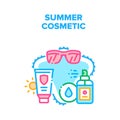 Summer Cosmetic Vector Concept Color Illustration