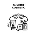 Summer Cosmetic Vector Black Illustration