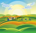 Summer countryside landscape. Royalty Free Stock Photo