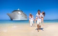 Summer Couple Island Beach Cruise Ship Concept