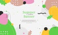 Summer creative abstract green banner with place for text.