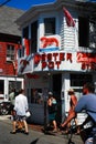 A summer crowd passes through Provincetown, Cape Cod, Massachusetts