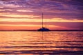 Summer cruise. Yacht boat on the sea. Sailboats at sunset. Ocean yacht sailing. Royalty Free Stock Photo
