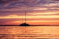 Summer cruise. Yacht boat on the sea. Sailboats at sunset. Ocean yacht sailing.