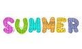 Summer. Cute funny cartoon color decoration, vector illustration with the inscription.