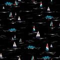 Summer dark night Hand drawing colorful wind surf seamless patt