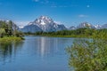 Summer day with blue sky at Oxbow Bend Royalty Free Stock Photo