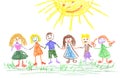 Summer day, child's drawing