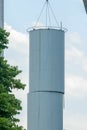 Summer day dismantling a water tower in Ann Arbor, Michigan Royalty Free Stock Photo