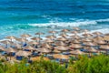 Summer day at Falasarna beach at Crete, Greece Royalty Free Stock Photo