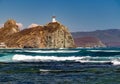 Summer day. Lighthouse on the rock Far East