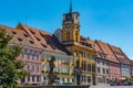Summer day at market square in Cheb, Czech republic Royalty Free Stock Photo