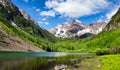 Maroon Bells from Maroon Lake Royalty Free Stock Photo