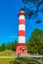 Summer day at Nida lighthouse in Lithuania Royalty Free Stock Photo