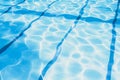 Summer day at swimming pool. Background and texture concept. Ripple Water in swimming pool with sun reflection.