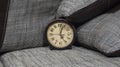 Summer Daylight Saving Time DST concept. Retro styled Clock with pillows Royalty Free Stock Photo