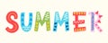 Summer Decorative Lettering Word Planner Sticker