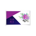 Summer design, business gift card - a trolley from a supermarket full of flowers Royalty Free Stock Photo