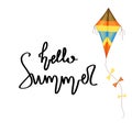 Summer design sticker with summer elements and hand lettering words. Great for t-shirt prints, tote bags and shoppers, fabric,