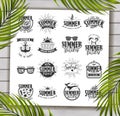 Summer Designs on Tropical Beach Background