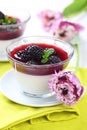 Summer dessert with blackberry