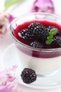 Summer dessert with blackberry