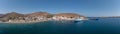 Kea, Tzia island, Cyclades, Greece. Aerial drone view of Korissia port Royalty Free Stock Photo