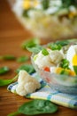 Summer diet salad with cauliflower