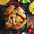 Summer dinner with grilled chicken Royalty Free Stock Photo