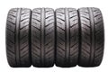 Summer directional tires aquatrek on a white background, isolate. set of 4 pieces