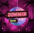 Summer disco background. Disco poster