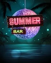 Summer disco background. Disco poster Royalty Free Stock Photo