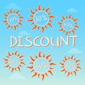 Summer discount with different percentages in suns