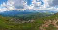 Summer dolomite panorama from Marmolada to Puez Odle Natural Park