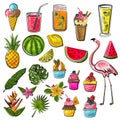 Summer doodle collection set icon Royalty Free Stock Photo