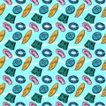 Summer doodle colorful seamless pattern