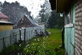 Summer downpour in the village Royalty Free Stock Photo