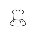 Summer dress for a baby girls line icon