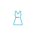 Summer dress vector thin line stroke icon. Summer dress outline illustration, linear sign, symbol concept. Royalty Free Stock Photo